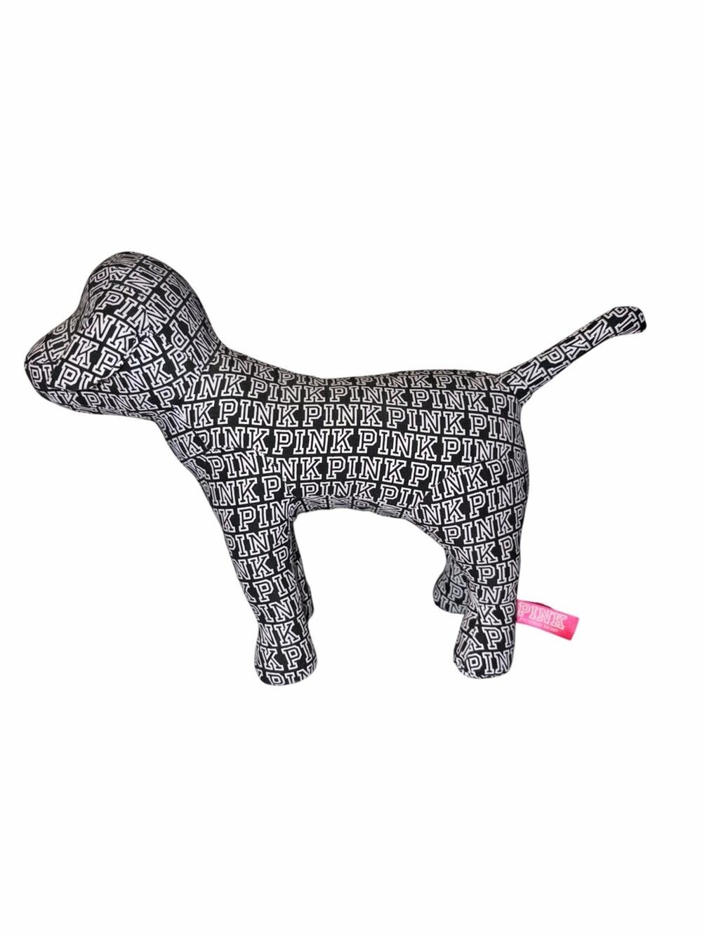 PINK Victoria's Secret Black & White Logo Plush Large Dog